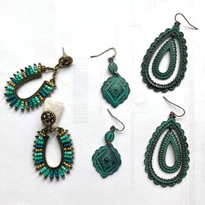 3 pair Costume Jewelry Earrings